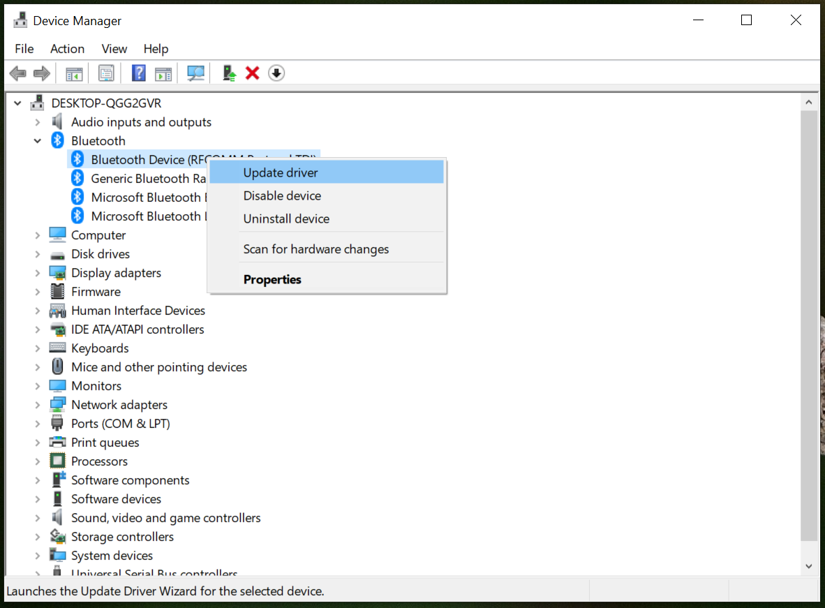 Bluetooth Driver for Windows 10 and 11 in Device Manager