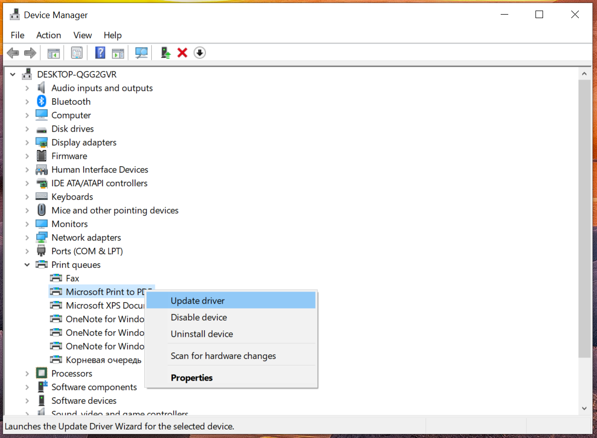update printer driver when printer not working
