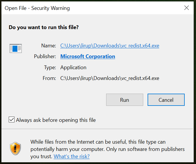 fix vcruntime140.dll missing error Windows